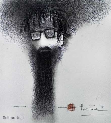Artist-Partha-Bhattacharjee-Self-Portrait