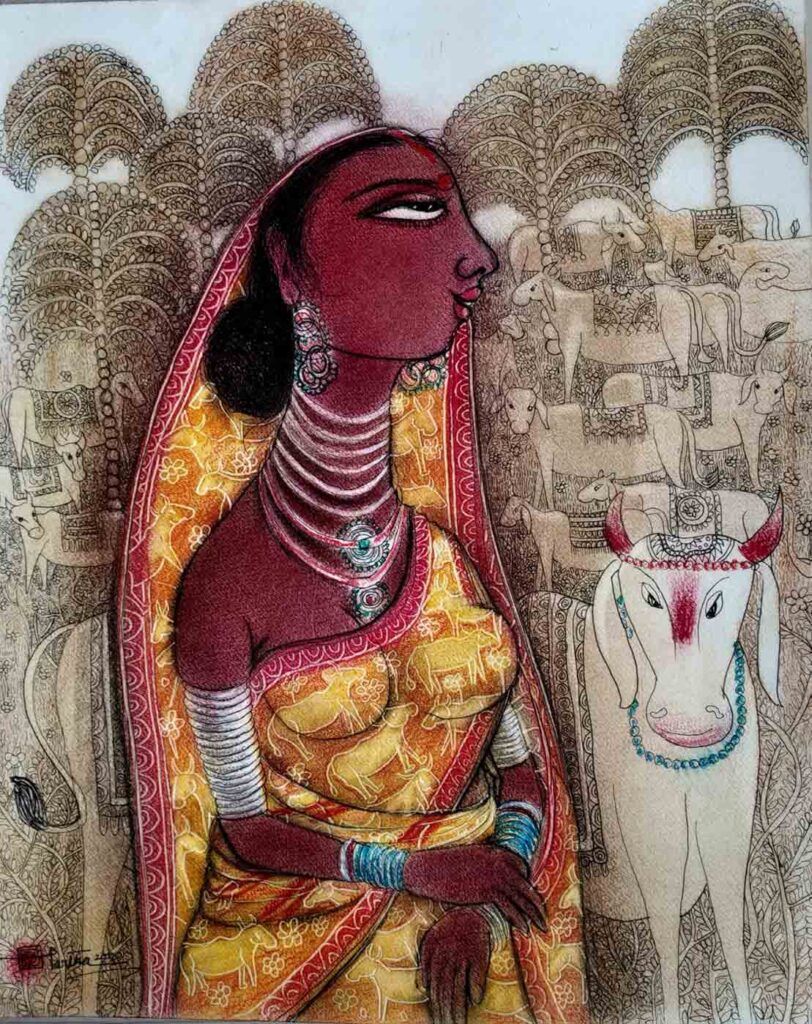 artist-Partha-Bhattacharjee-Rural-series-9